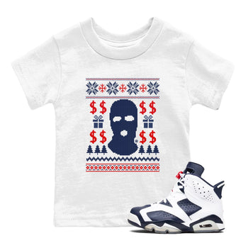 6s White And Midnight Navy shirts to match jordans Gangster Ugly Sweater sneaker match tees Air Jordan 6 Retro White And Midnight Navy match shoes to clothes SNRT Sneaker Tees Youth Baby White 1 tee