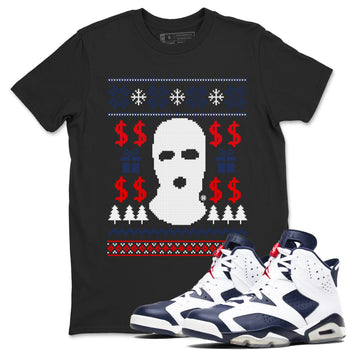6s White And Midnight Navy shirts to match jordans Gangster Ugly Sweater sneaker match tees Air Jordan 6 Retro White And Midnight Navy match shoes to clothes SNRT Sneaker Tees unisex cotton Black 1 shirts