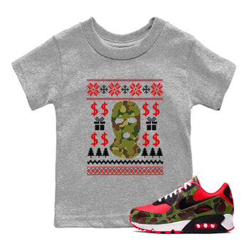 Air Max 90 sp Reverse Duck Camo shirts to match jordans Gangster Ugly Sweater sneaker match tees Air Max 90 Reverse Duck Camo match shoes to clothes SNRT Sneaker Tees Youth Baby Heather Grey 1 tee