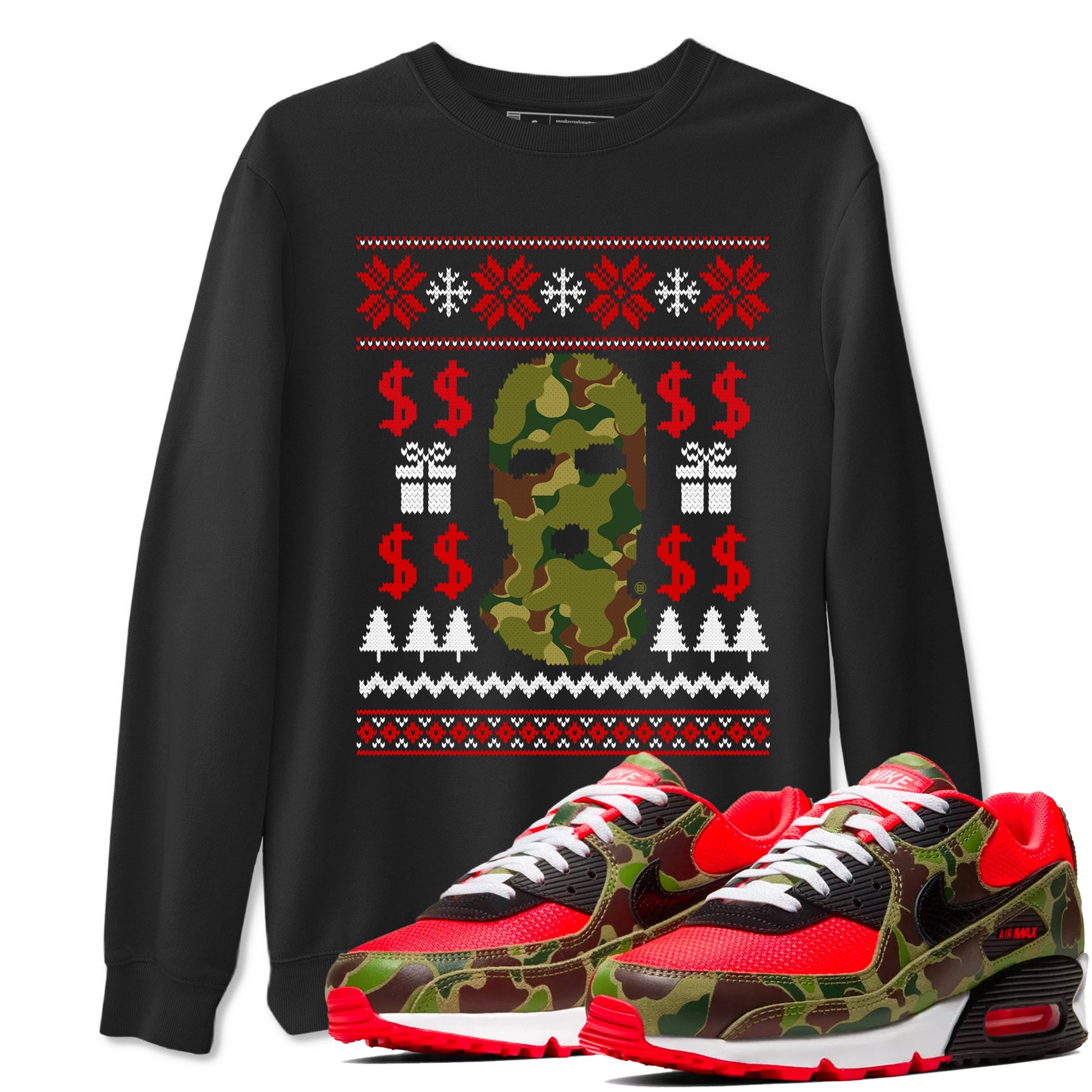 Air Max 90 sp Reverse Duck Camo shirts to match jordans Gangster Ugly Sweater sneaker match tees Air Max 90 Reverse Duck Camo match shoes to clothes SNRT Sneaker Tees unisex cotton Black 1 shirts