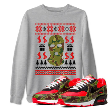 Air Max 90 sp Reverse Duck Camo shirts to match jordans Gangster Ugly Sweater sneaker match tees Air Max 90 Reverse Duck Camo match shoes to clothes SNRT Sneaker Tees unisex cotton Heather Grey 1 shirts