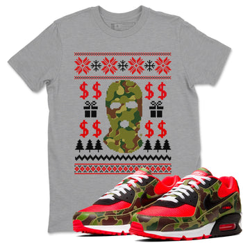 Air Max 90 sp Reverse Duck Camo shirts to match jordans Gangster Ugly Sweater sneaker match tees Air Max 90 Reverse Duck Camo match shoes to clothes SNRT Sneaker Tees unisex cotton Heather Grey 1 shirts