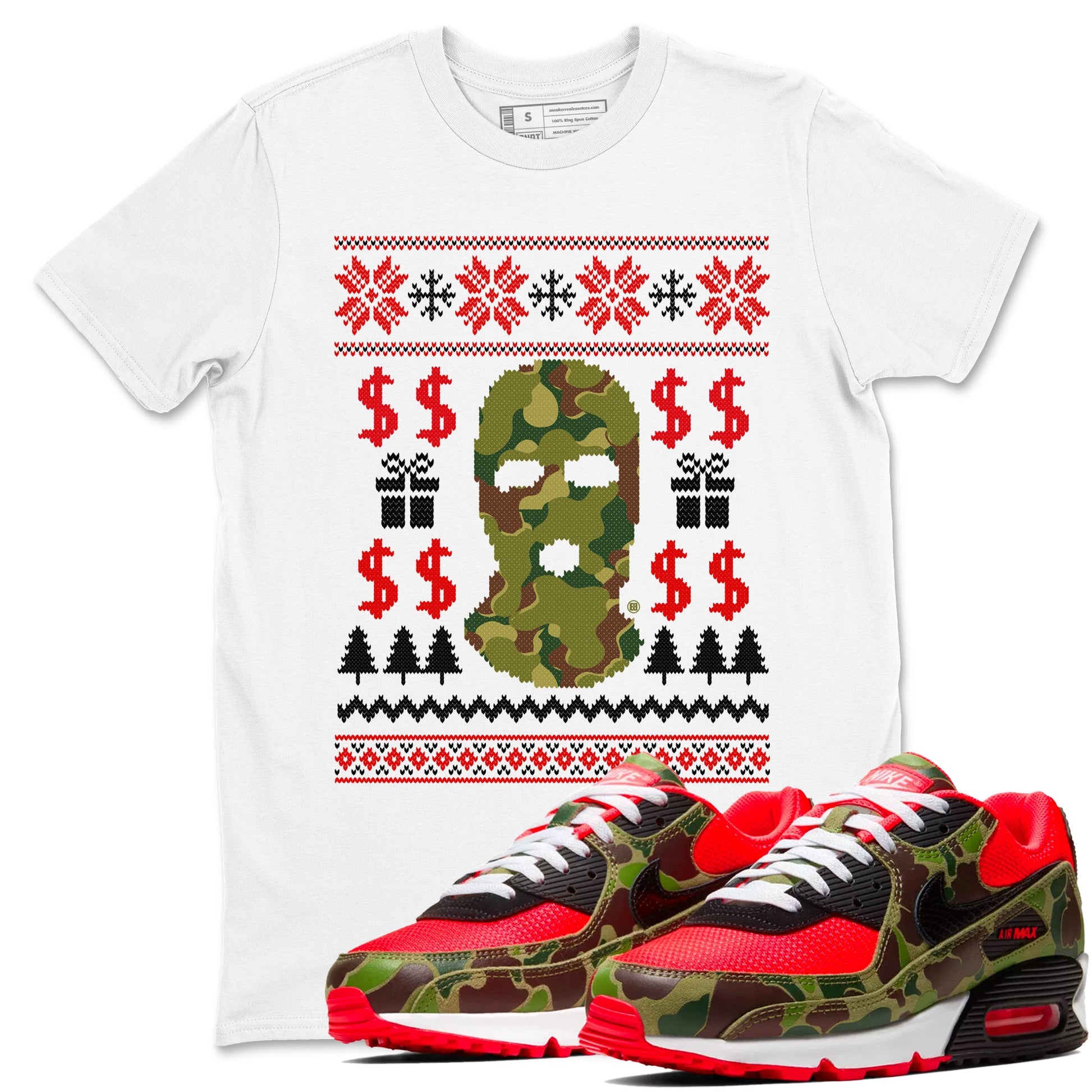 Air Max 90 sp Reverse Duck Camo shirts to match jordans Gangster Ugly Sweater sneaker match tees Air Max 90 Reverse Duck Camo match shoes to clothes SNRT Sneaker Tees unisex cotton White 1 shirts
