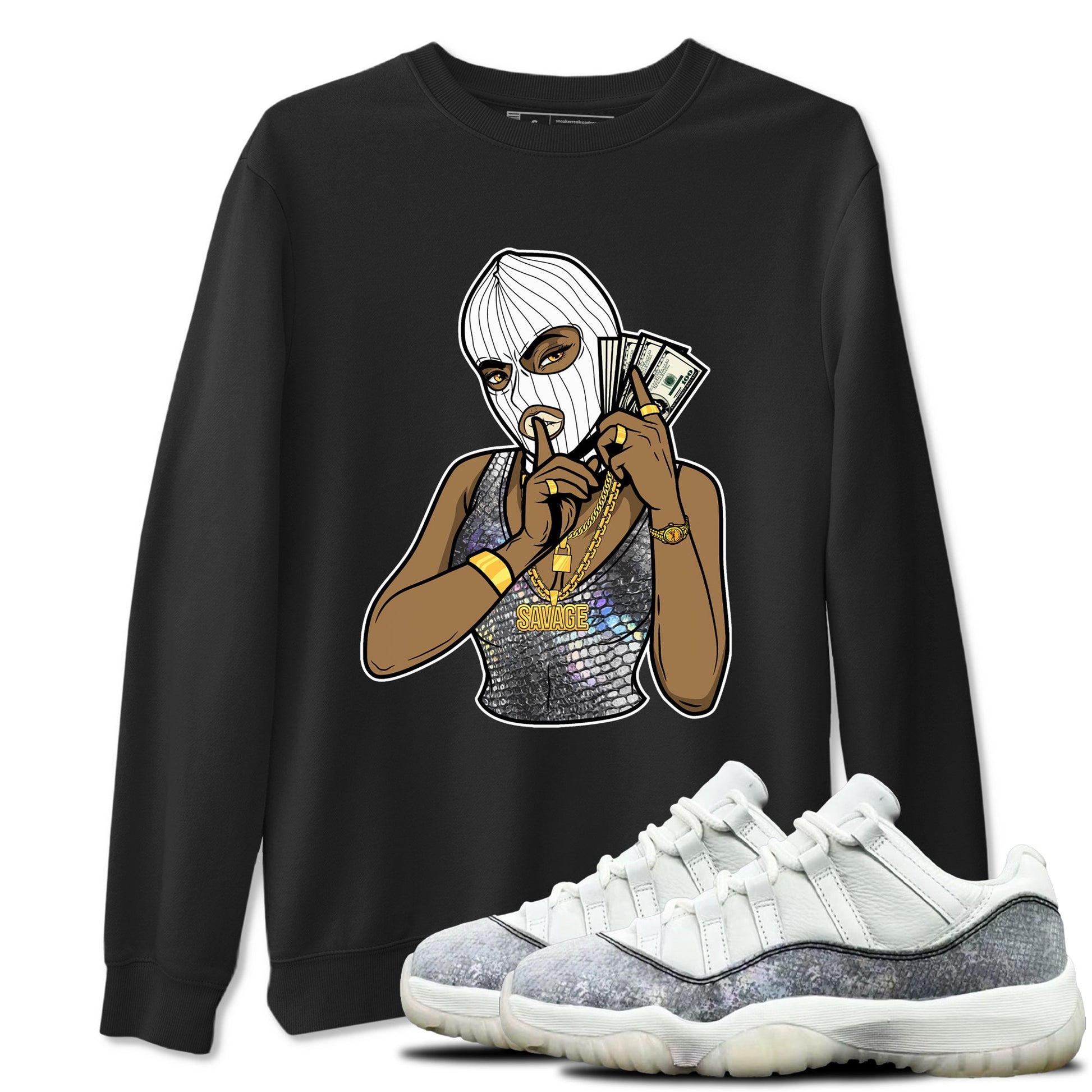 Jordan 11 Low Snake shirts to match jordans Gangster Women sneaker match tees Air Jordan 11 Year Of The Snake best t shirts to wear with jordans SNRT Sneaker Tees unisex cotton Black 1 shirts