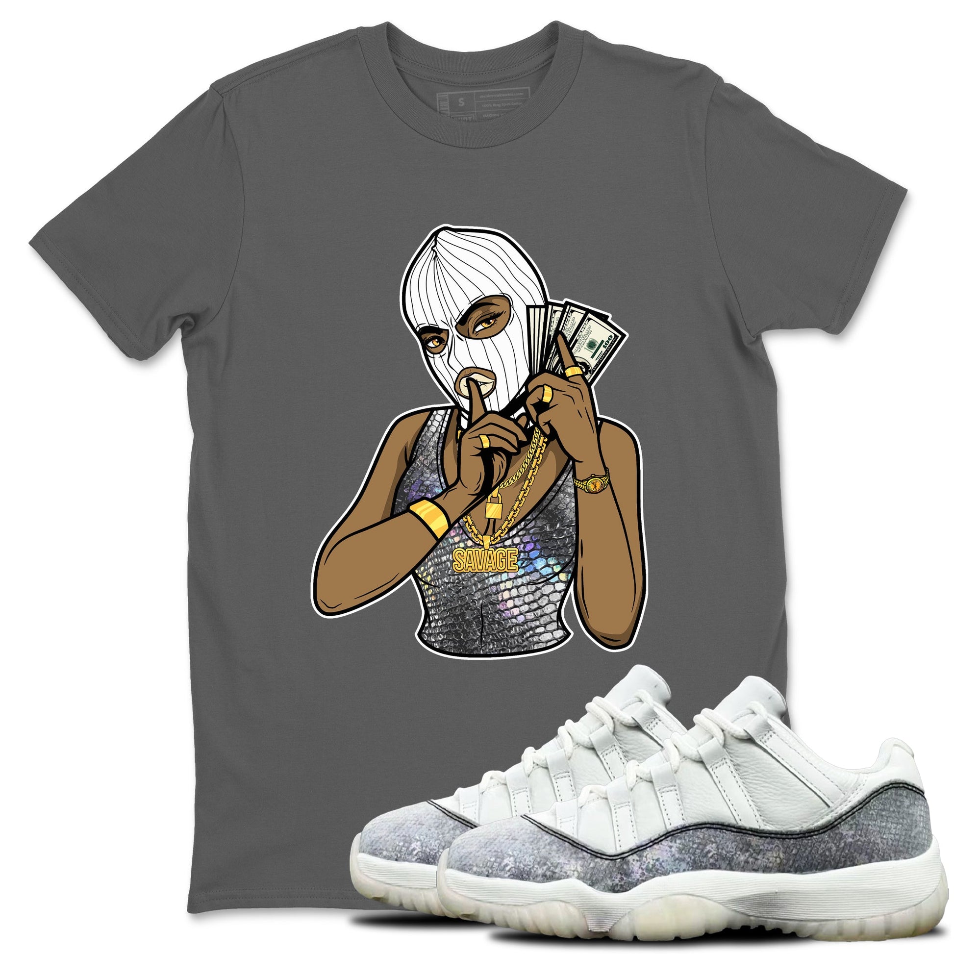 Jordan 11 Low Snake shirts to match jordans Gangster Women sneaker match tees Air Jordan 11 Year Of The Snake best t shirts to wear with jordans SNRT Sneaker Tees unisex cotton Cool Grey 1 shirts