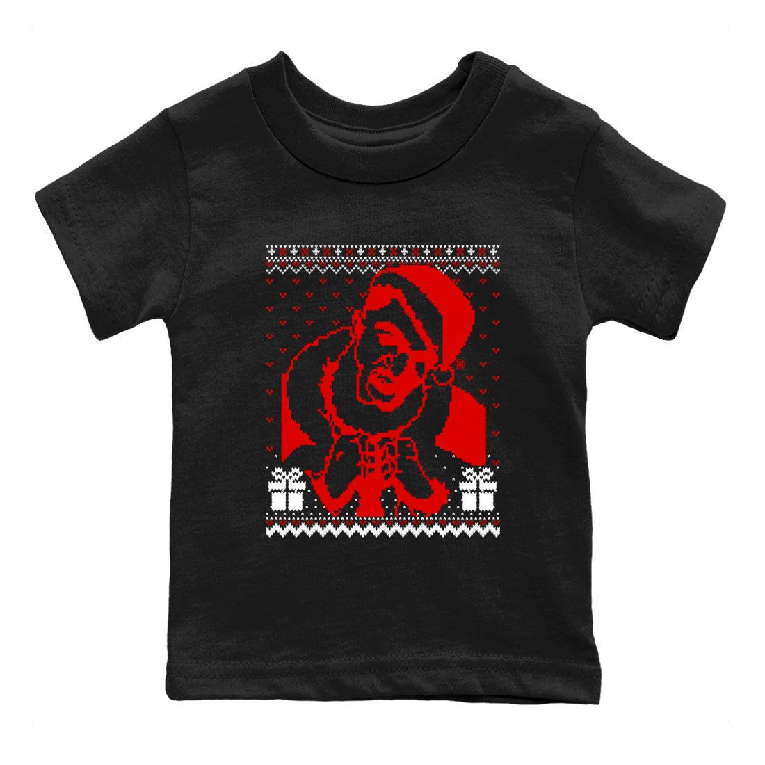 1s Black Toe Reimagined shirts to match jordans X Mas Gift Christmas Gangster Wrapper sneaker match tees Air Jordan 1 High OG Black Toe Reimagined match shoes to clothes SNRT Sneaker Tees Youth Baby Black 2 tee