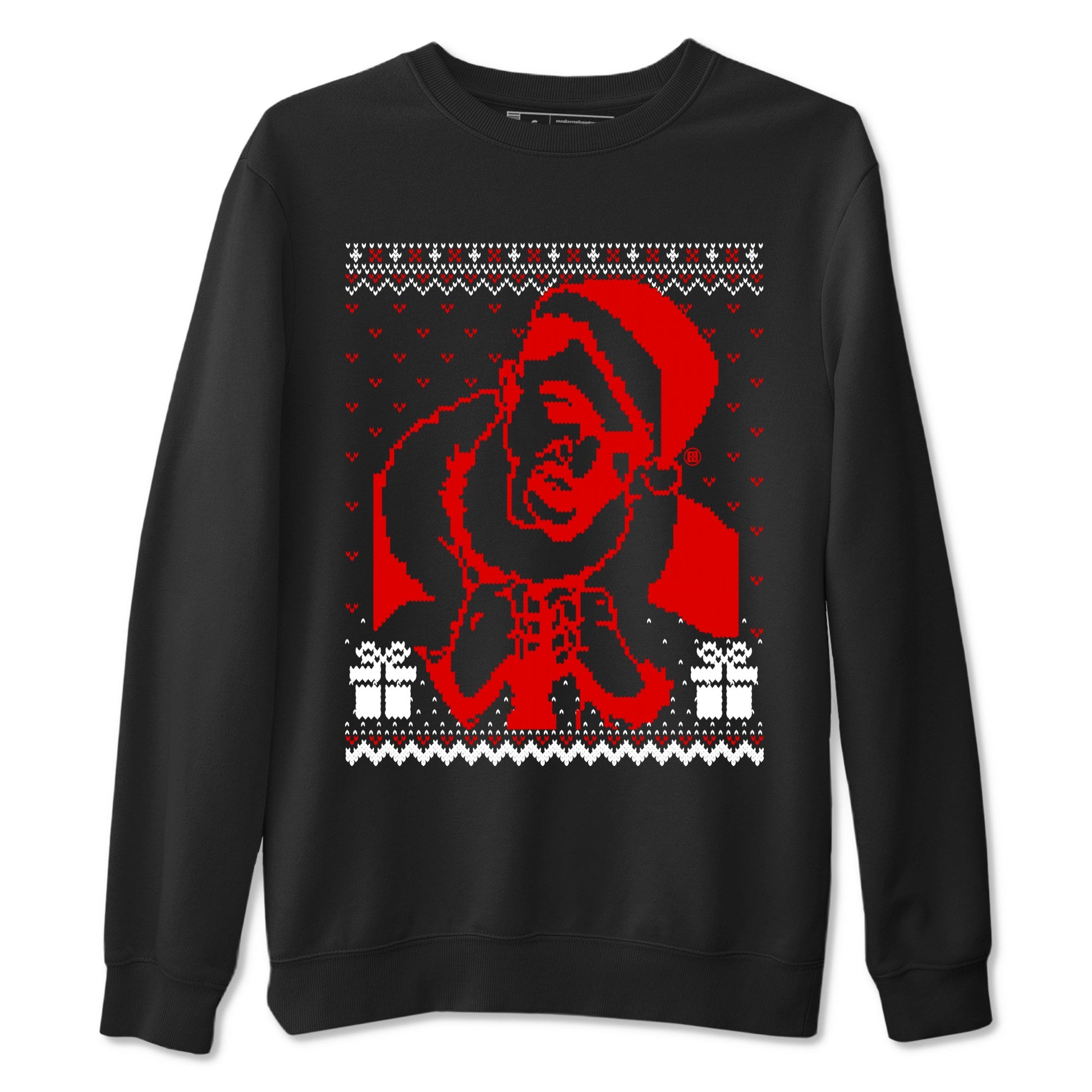 1s Black Toe Reimagined shirts to match jordans X Mas Gift Christmas Gangster Wrapper sneaker match tees Air Jordan 1 High OG Black Toe Reimagined match shoes to clothes SNRT Sneaker Tees unisex cotton Black 2 shirts