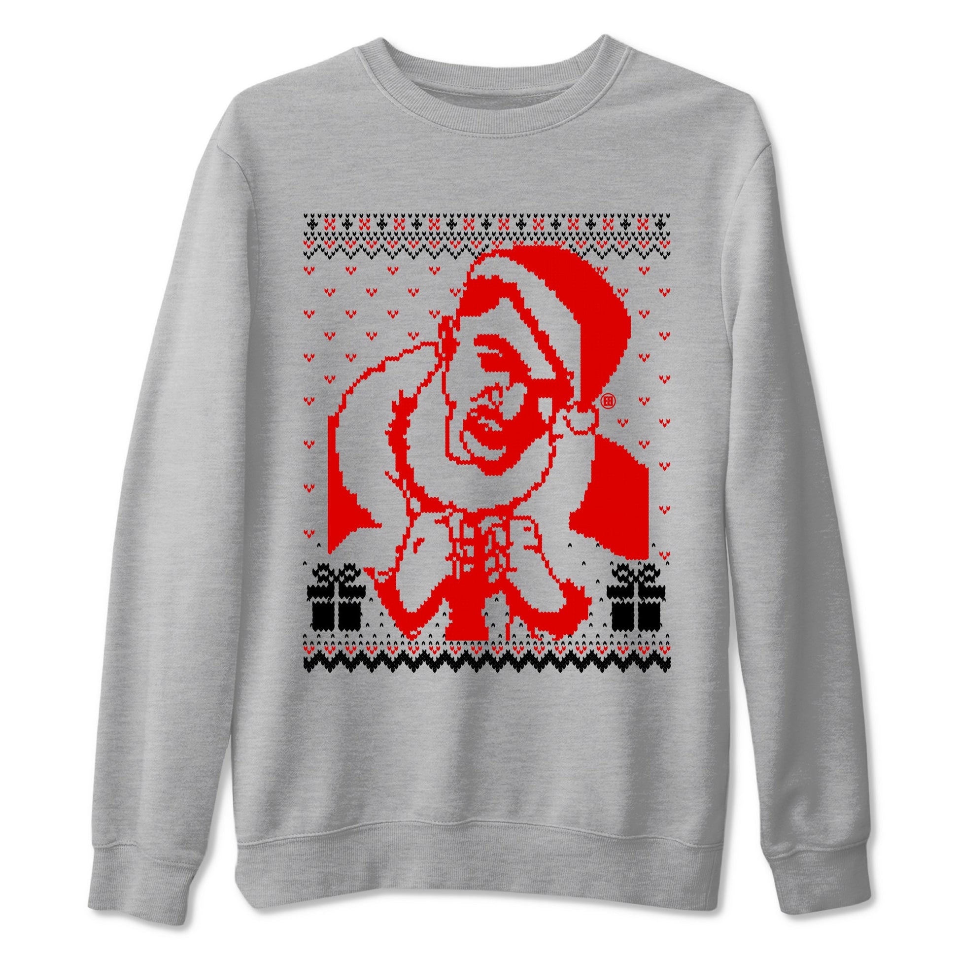 1s Black Toe Reimagined shirts to match jordans X Mas Gift Christmas Gangster Wrapper sneaker match tees Air Jordan 1 High OG Black Toe Reimagined match shoes to clothes SNRT Sneaker Tees unisex cotton Heather Grey 2 shirts