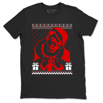 1s Black Toe Reimagined shirts to match jordans X Mas Gift Christmas Gangster Wrapper sneaker match tees Air Jordan 1 High OG Black Toe Reimagined match shoes to clothes SNRT Sneaker Tees unisex cotton Black 2 shirts