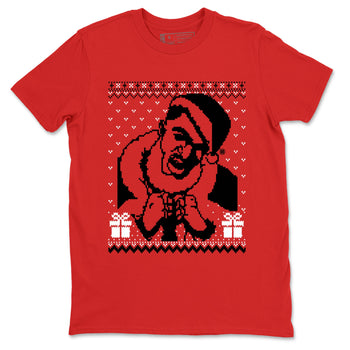 1s Black Toe Reimagined shirts to match jordans X Mas Gift Christmas Gangster Wrapper sneaker match tees Air Jordan 1 High OG Black Toe Reimagined match shoes to clothes SNRT Sneaker Tees unisex cotton Red 2 shirts