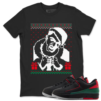 2s Christmas shirts to match jordans X Mas Gift Christmas Gangster Wrapper sneaker match tees Air Jordan 2 Retro Christmas match shoes to clothes SNRT Sneaker Tees unisex cotton Black 1 shirts