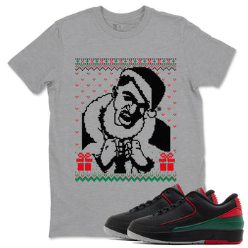 2s Christmas shirts to match jordans X Mas Gift Christmas Gangster Wrapper sneaker match tees Air Jordan 2 Retro Christmas match shoes to clothes SNRT Sneaker Tees unisex cotton Heather Grey 1 shirts