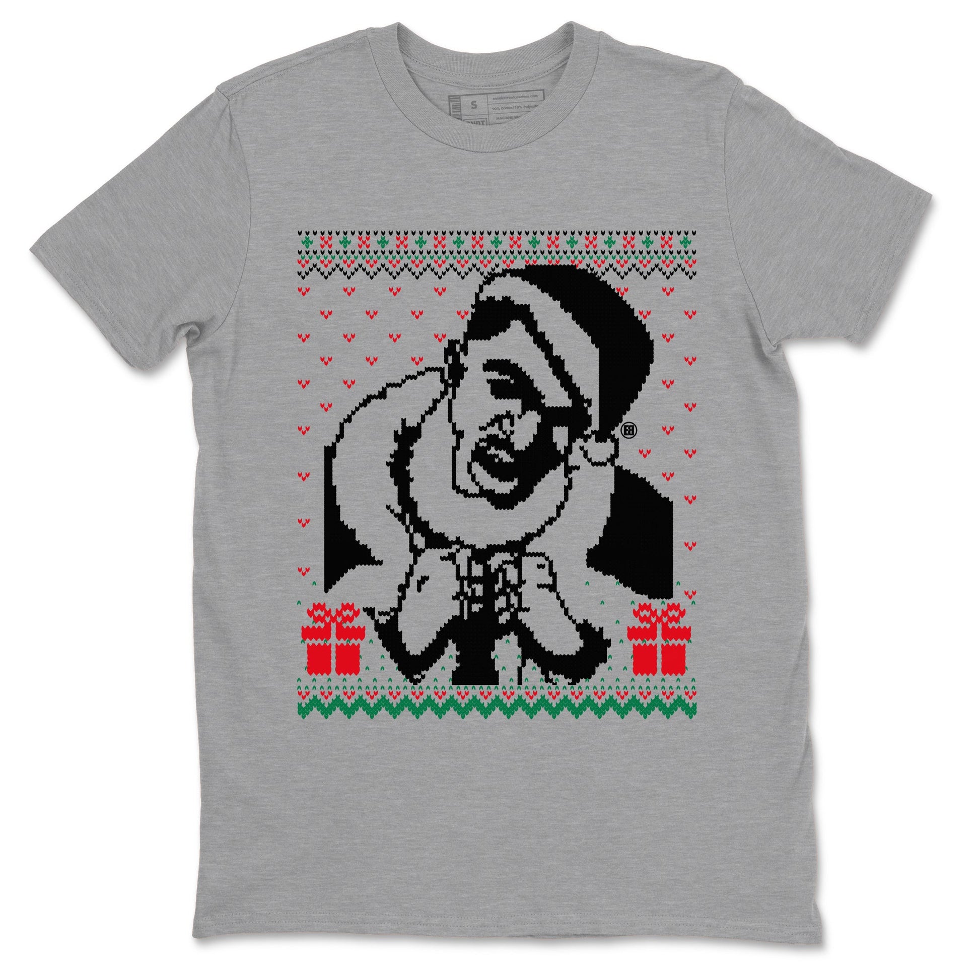 2s Christmas shirts to match jordans X Mas Gift Christmas Gangster Wrapper sneaker match tees Air Jordan 2 Retro Christmas match shoes to clothes SNRT Sneaker Tees unisex cotton Heather Grey 2 shirts