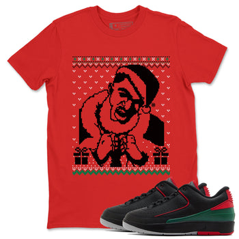 2s Christmas shirts to match jordans X Mas Gift Christmas Gangster Wrapper sneaker match tees Air Jordan 2 Retro Christmas match shoes to clothes SNRT Sneaker Tees unisex cotton Red 1 shirts