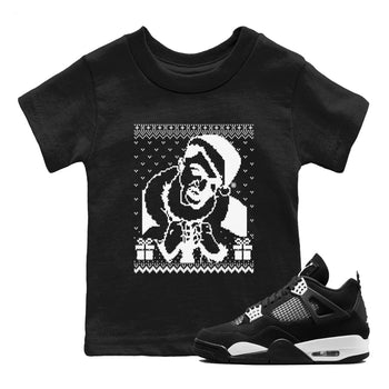 4s White Thunder shirts to match jordans X Mas Gift Christmas Gangster Wrapper sneaker match tees Air Jordan 4 Retro White Thunder match shoes to clothes SNRT Sneaker Tees Youth Baby Black 1 tee