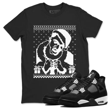 4s White Thunder shirts to match jordans X Mas Gift Christmas Gangster Wrapper sneaker match tees Air Jordan 4 Retro White Thunder match shoes to clothes SNRT Sneaker Tees unisex cotton Black 1 shirts