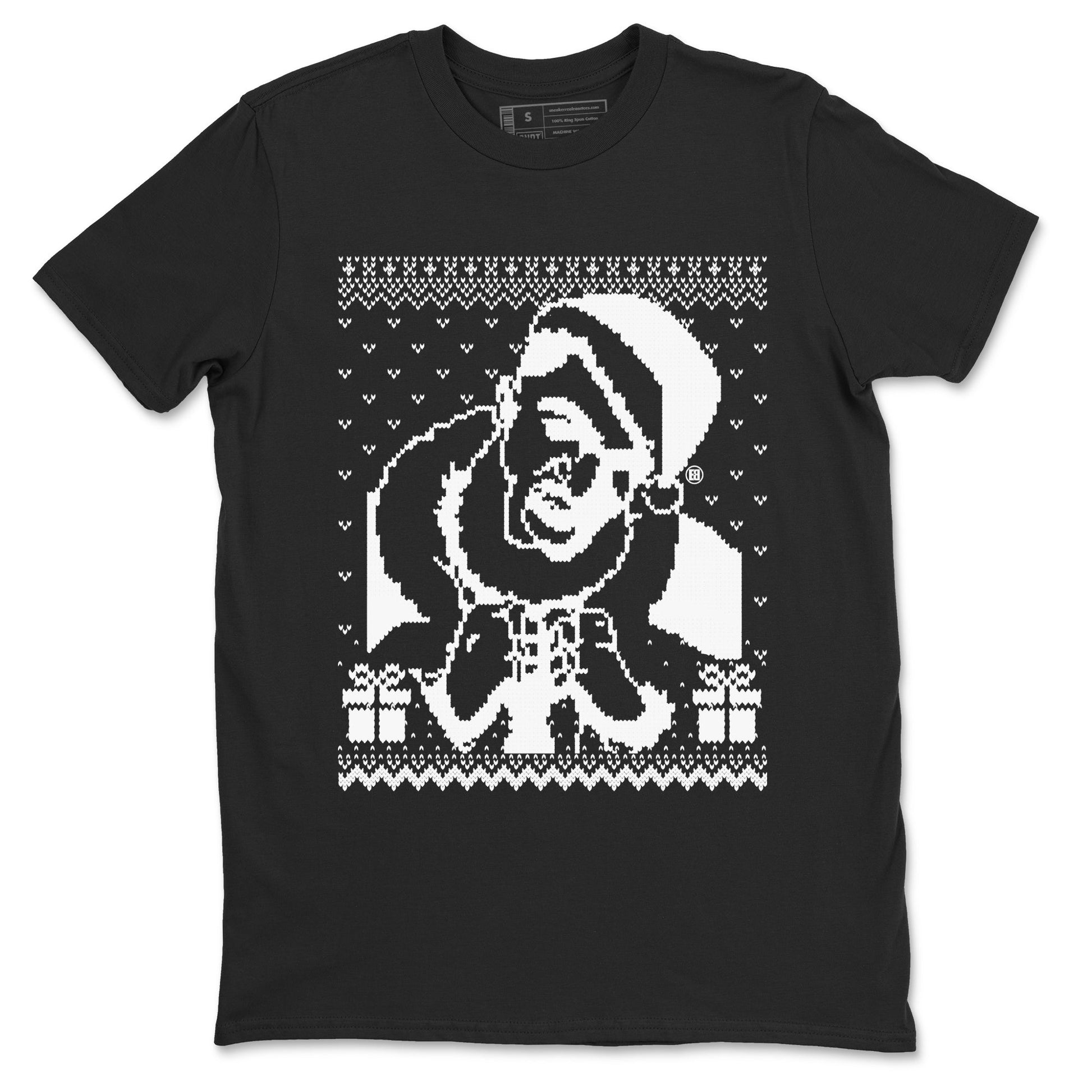 4s White Thunder shirts to match jordans X Mas Gift Christmas Gangster Wrapper sneaker match tees Air Jordan 4 Retro White Thunder match shoes to clothes SNRT Sneaker Tees unisex cotton Black 2 shirts