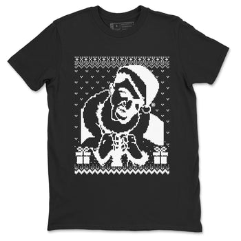 4s White Thunder shirts to match jordans X Mas Gift Christmas Gangster Wrapper sneaker match tees Air Jordan 4 Retro White Thunder match shoes to clothes SNRT Sneaker Tees unisex cotton Black 2 shirts