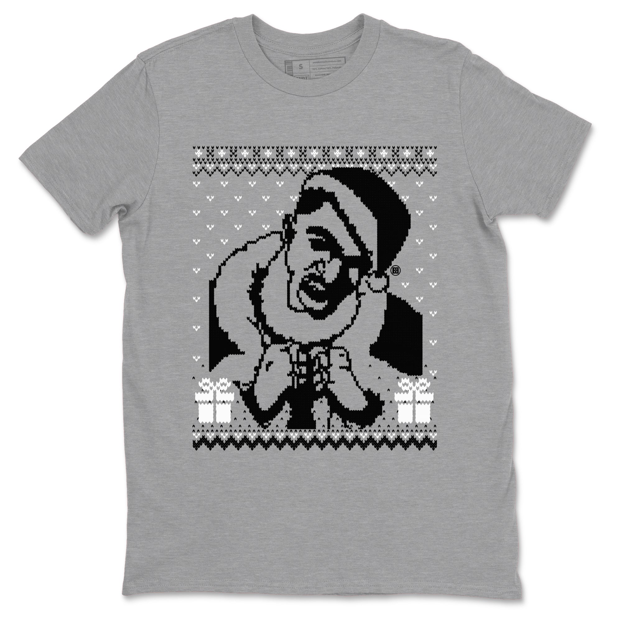 4s White Thunder shirts to match jordans X Mas Gift Christmas Gangster Wrapper sneaker match tees Air Jordan 4 Retro White Thunder match shoes to clothes SNRT Sneaker Tees unisex cotton Heather Grey 2 shirts