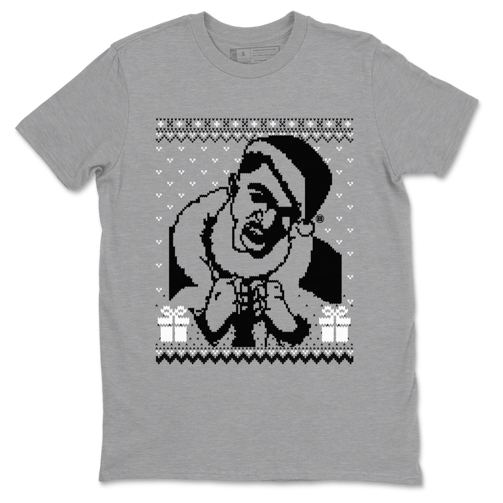 4s White Thunder shirts to match jordans X Mas Gift Christmas Gangster Wrapper sneaker match tees Air Jordan 4 Retro White Thunder match shoes to clothes SNRT Sneaker Tees unisex cotton Heather Grey 2 shirts