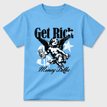 Sneaker match tees – Sneaker Tees To Match Air Foamposite Pro University Blue Shoes – Get Rich Tee Carolina Blue 2