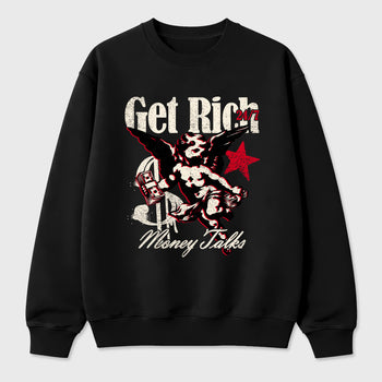 Sneaker match tees – Sneaker Tees To Match Air Jordan 1 Flight Club Shoes – Get Rich Tee Black 2