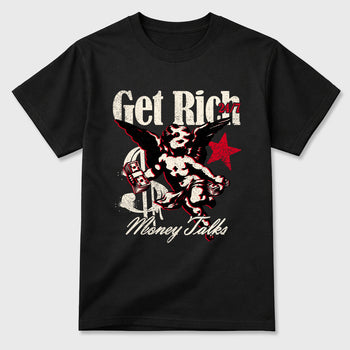 Sneaker match tees – Sneaker Tees To Match Air Jordan 1 Flight Club Shoes – Get Rich Tee Black 2