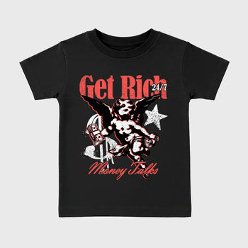 Sneaker match tees – Sneaker Tees To Match Air Max 90 Infrared Shoes – Get Rich Kids T-Shirt Black 2
