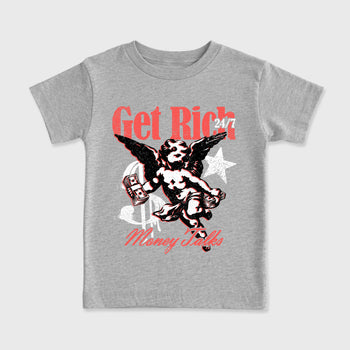 Sneaker match tees – Sneaker Tees To Match Air Max 90 Infrared Shoes – Get Rich Kids T-Shirt Heather Grey 2