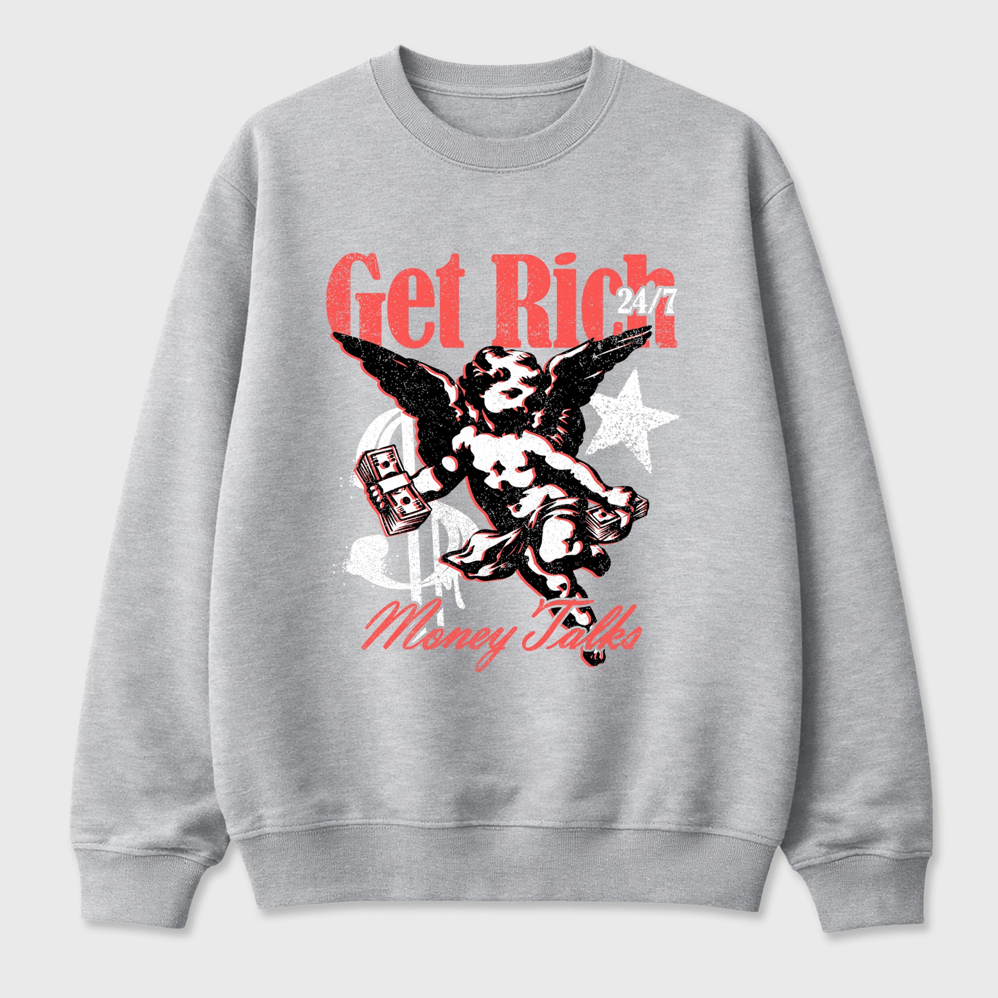 Sneaker match tees – Sneaker Tees To Match Air Max 90 Infrared Shoes – Get Rich Tee Heather Grey 2