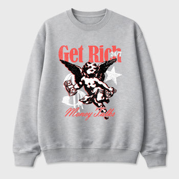 Sneaker match tees – Sneaker Tees To Match Air Max 90 Infrared Shoes – Get Rich Tee Heather Grey 2