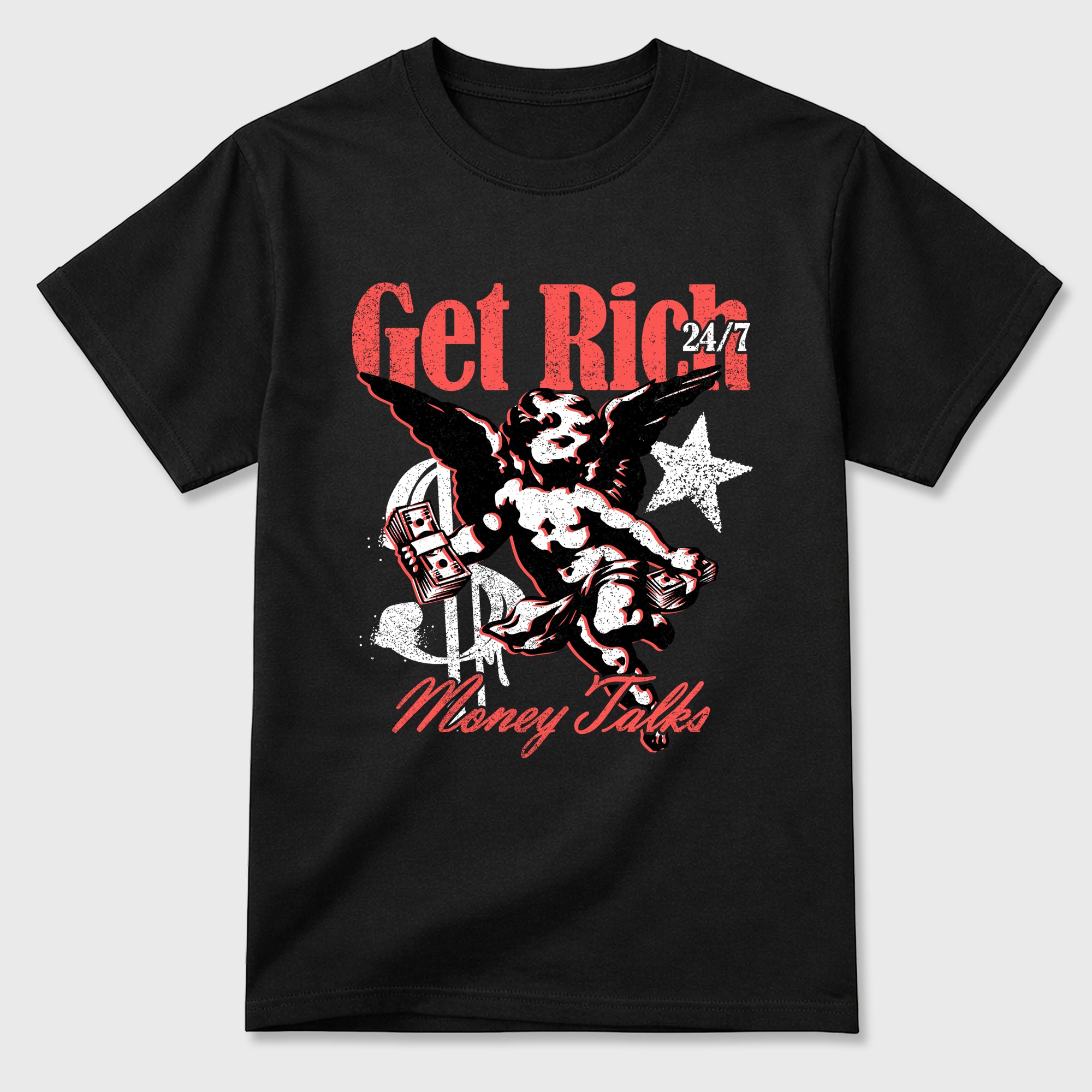 Sneaker match tees – Sneaker Tees To Match Air Max 90 Infrared Shoes – Get Rich Tee Black 2