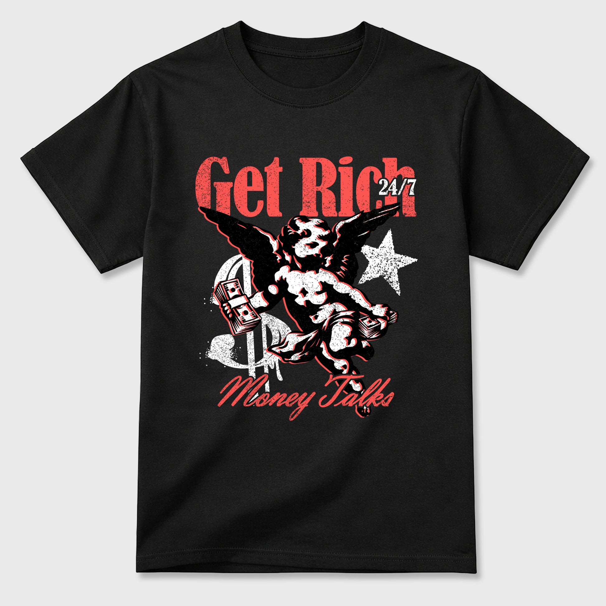 Sneaker match tees – Sneaker Tees To Match Air Max 90 Infrared Shoes – Get Rich Tee Black 2