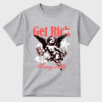Sneaker match tees – Sneaker Tees To Match Air Max 90 Infrared Shoes – Get Rich Tee Heather Grey 2