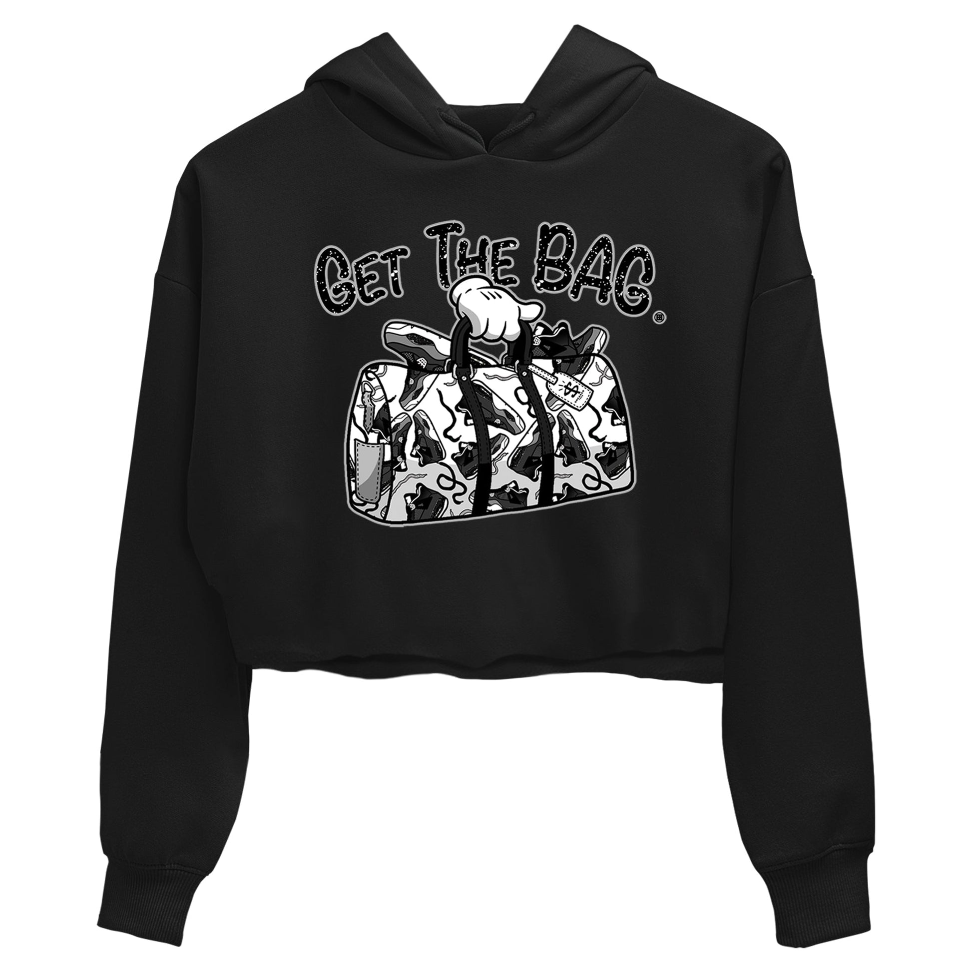 4s Fear shirts to match jordans Get The Bag sneaker match tees Air Jordan 4 Retro Fear match shoes to clothes SNRT Sneaker Tees unisex cotton Black 2 crop tee
