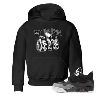 4s Fear shirts to match jordans Get The Bag sneaker match tees Air Jordan 4 Retro Fear match shoes to clothes SNRT Sneaker Tees Youth Baby Black 1 tee