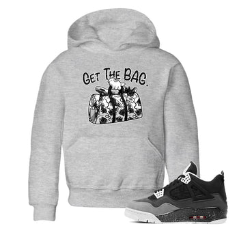 4s Fear shirts to match jordans Get The Bag sneaker match tees Air Jordan 4 Retro Fear match shoes to clothes SNRT Sneaker Tees Youth Baby Heather Grey 1 tee