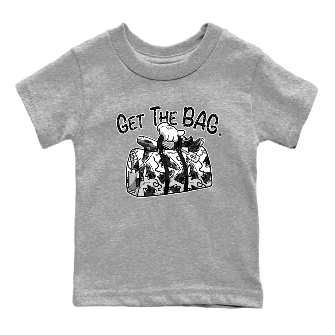 4s Fear shirts to match jordans Get The Bag sneaker match tees Air Jordan 4 Retro Fear match shoes to clothes SNRT Sneaker Tees Youth Baby Heather Grey 2 tee