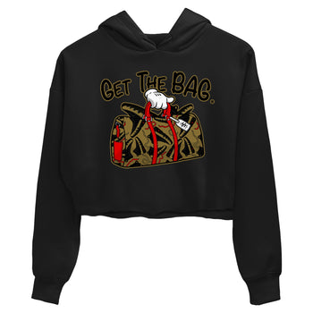 9s Olive shirts to match jordans Get The Bag sneaker match tees Air Jordan 9 Olive match shoes to clothes SNRT Sneaker Tees unisex cotton Black 2 crop tee