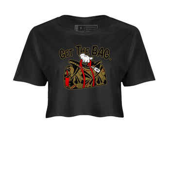 9s Olive shirts to match jordans Get The Bag sneaker match tees Air Jordan 9 Olive match shoes to clothes SNRT Sneaker Tees unisex cotton Black 2 crop tee