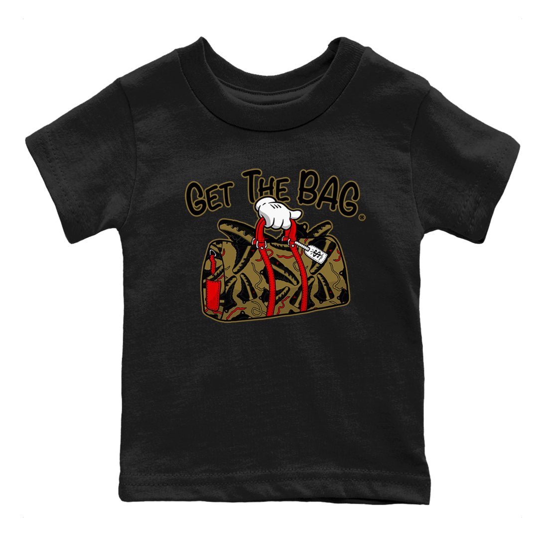 9s Olive shirts to match jordans Get The Bag sneaker match tees Air Jordan 9 Olive match shoes to clothes SNRT Sneaker Tees Youth Baby Black 2 tee