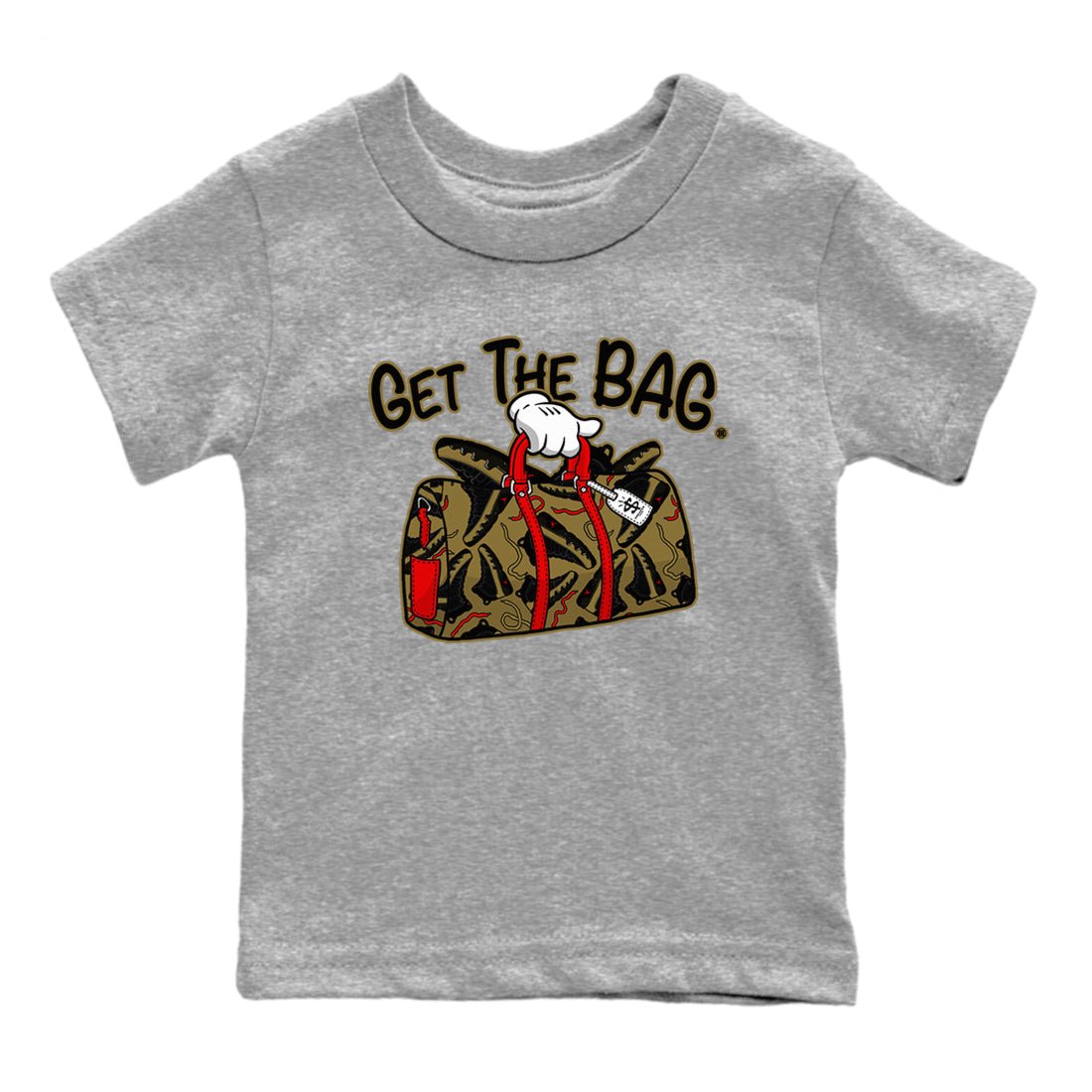 9s Olive shirts to match jordans Get The Bag sneaker match tees Air Jordan 9 Olive match shoes to clothes SNRT Sneaker Tees Youth Baby Heather Grey 2 tee