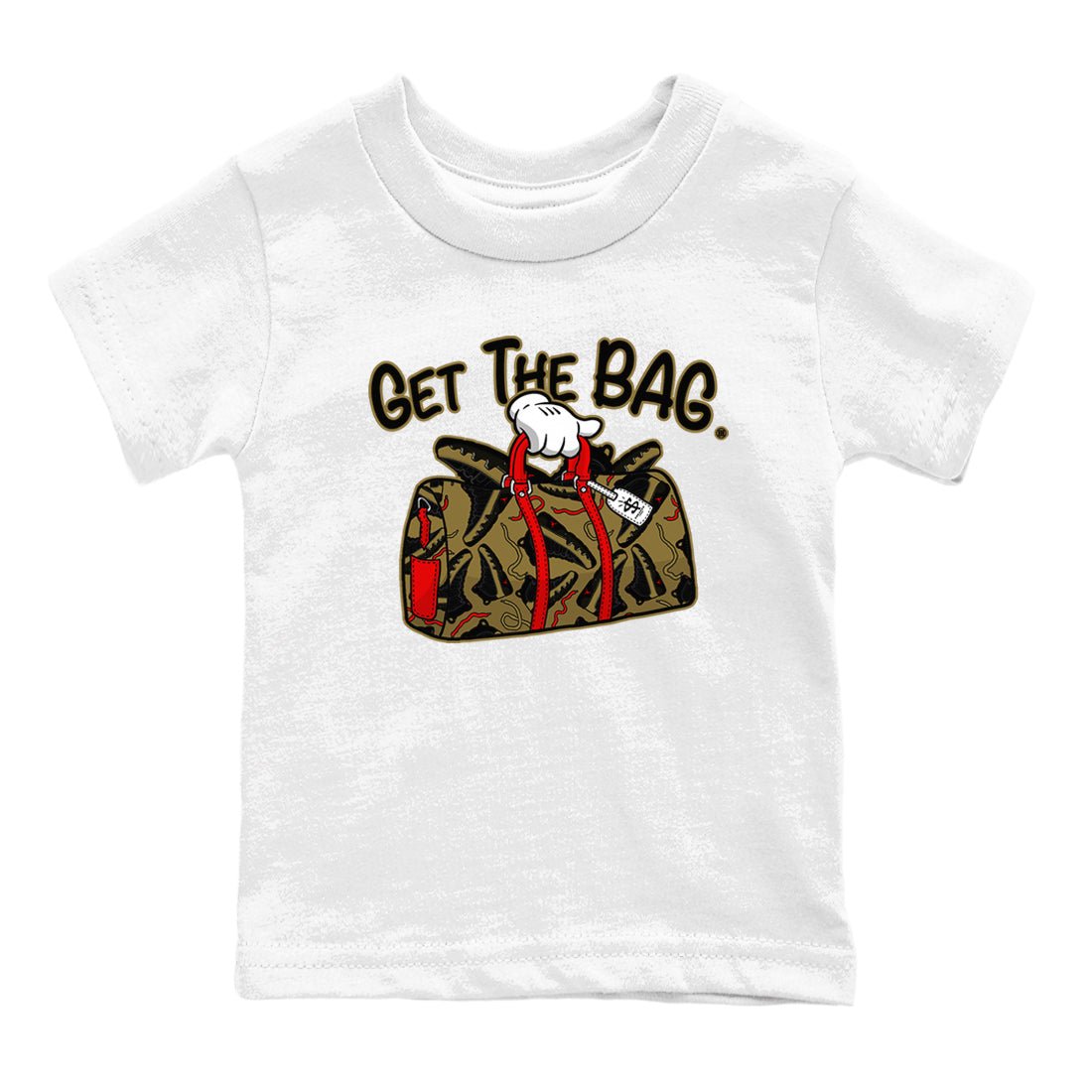 9s Olive shirts to match jordans Get The Bag sneaker match tees Air Jordan 9 Olive match shoes to clothes SNRT Sneaker Tees Youth Baby White 2 tee