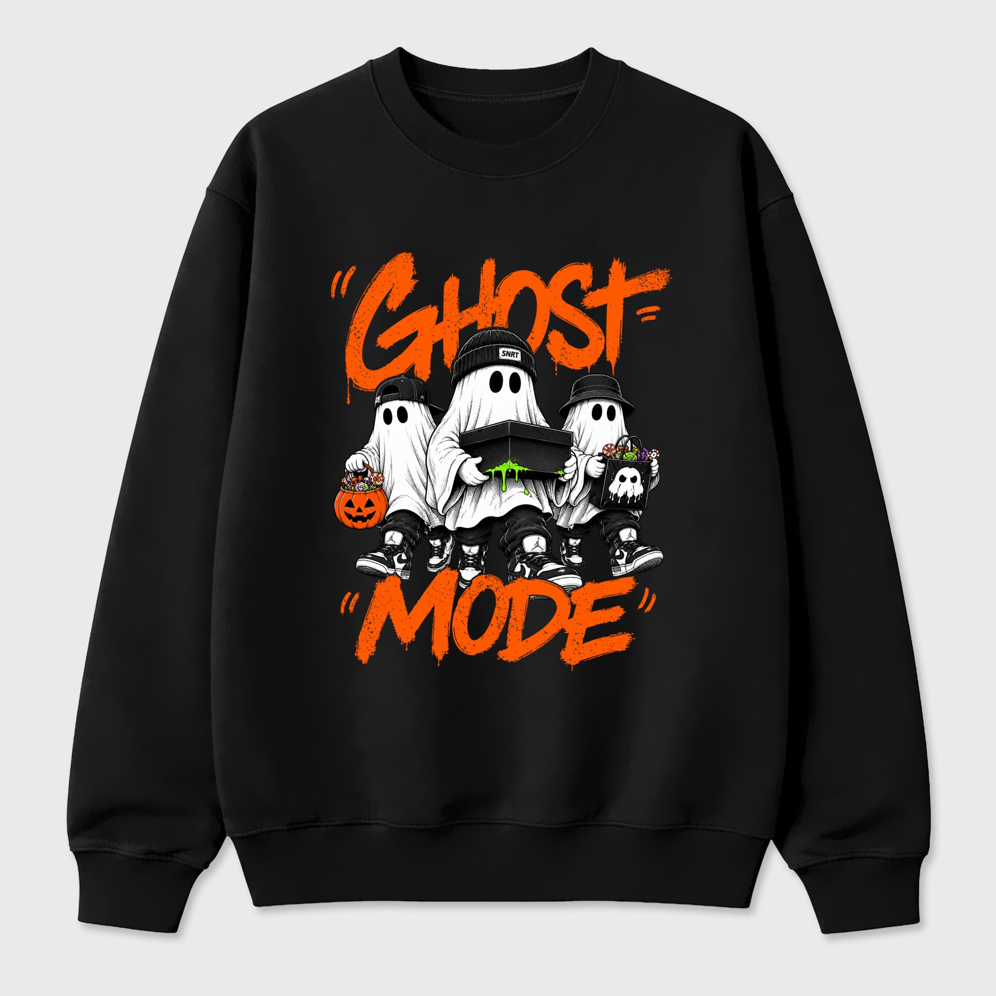 Ghost Mode Graphic T-Shirt featuring original streetwear artwork designed to match the Halloween. Black 2 Graphic Tee.