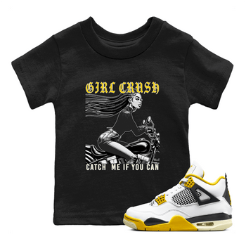 4s Vivid Sulfur shirt to match jordans Girl Crash sneaker tees AJ4 Vivid Sulfur Streetwear Brand SNRT Sneaker Tees baby toddler Black 1 cotton Shirt