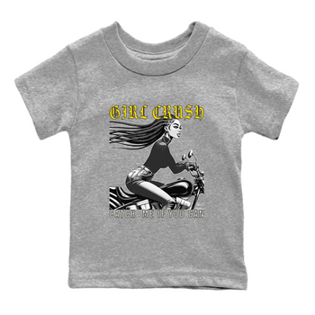4s Vivid Sulfur shirt to match jordans Girl Crash sneaker tees AJ4 Vivid Sulfur Streetwear Brand SNRT Sneaker Tees baby toddler Heather Grey 2 cotton Shirt