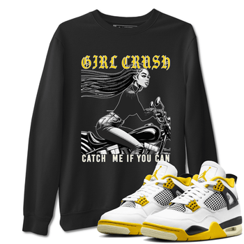 4s Vivid Sulfur shirt to match jordans Girl Crash sneaker tees AJ4 Vivid Sulfur Streetwear Brand SNRT Sneaker Tees unisex cotton Black 1 crew neck shirt