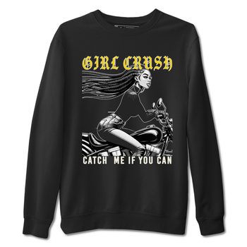 4s Vivid Sulfur shirt to match jordans Girl Crash sneaker tees AJ4 Vivid Sulfur Streetwear Brand SNRT Sneaker Tees unisex cotton Black 2 crew neck shirt