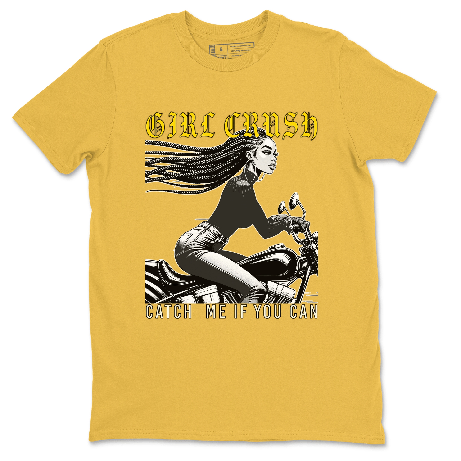 4s Vivid Sulfur shirt to match jordans Girl Crash sneaker tees AJ4 Vivid Sulfur Streetwear Brand SNRT Sneaker Tees unisex cotton Daisy 2 crew neck shirt