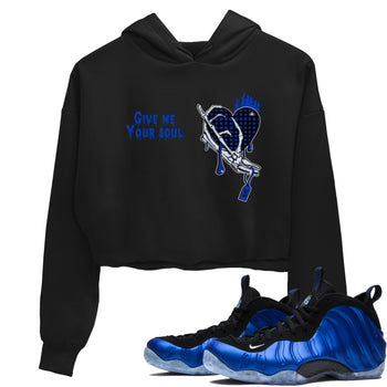 Air Foamposite One Royal shirts to match jordans Give Me Your Soul unique Halloween sneaker tee Air Foamposite One Royal SNRT Sneaker Release Tees unisex cotton Black 1 Crop Shirts
